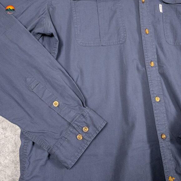 Carhartt Button-Up Shirt Blue Long Sleeve Relaxed Fit Collared Men's Size 2XL - Picture 3 of 10